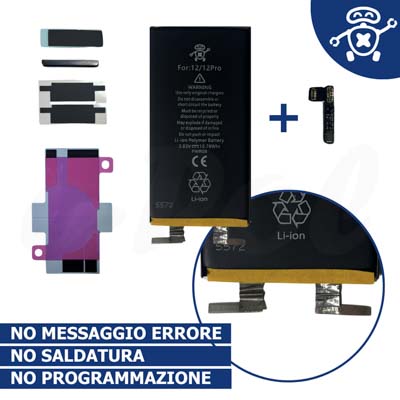 Batteria SOLO CELLE per Apple iPhone 12 12 PRO NEW TECHNOLOGY by e-Pol + flex tag-on ®